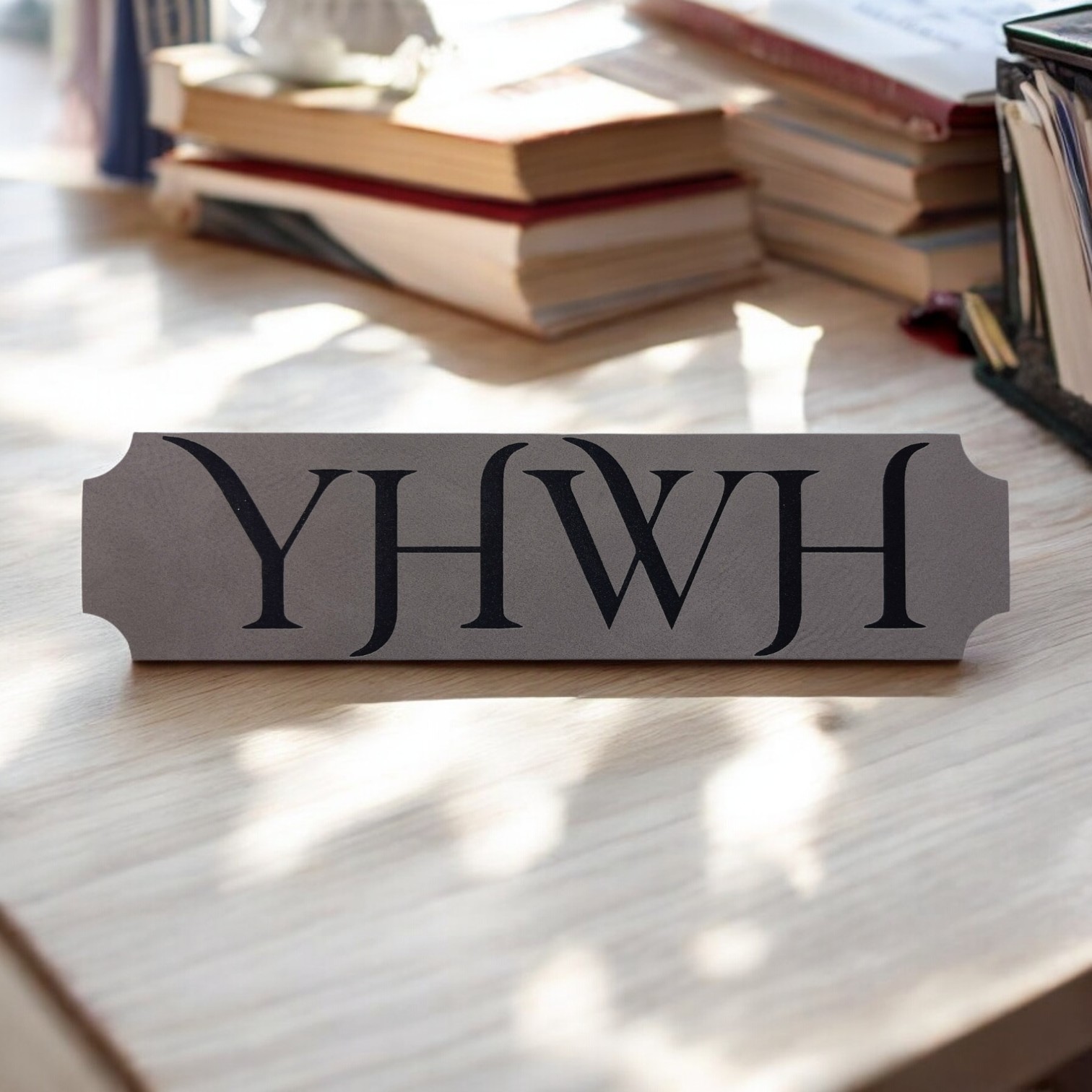 'YHWH' - Custom Laser Engraved on a Leatherette Bookmark